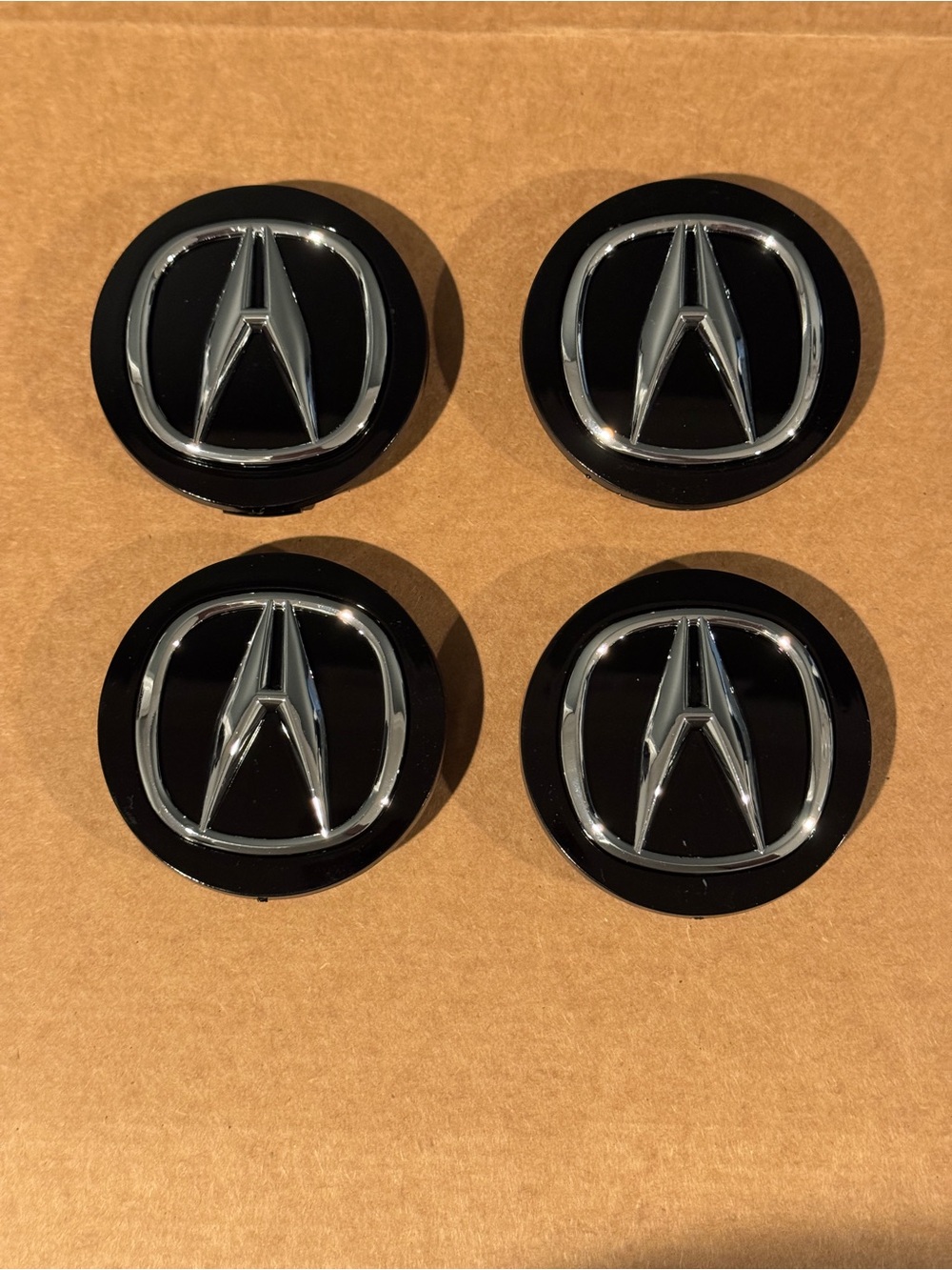 Set of (4) Acura Aftermarket Center Hub Caps - Black